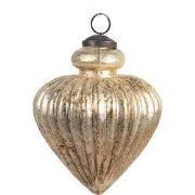 Clayre & Eef Kerstbal Ø 8x12 cm Goudkleurig Glas