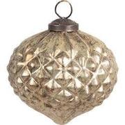 Clayre & Eef Kerstbal Ø 8x8 cm Goudkleurig Glas