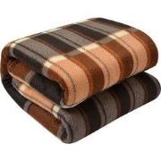 Clayre & Eef Plaid 180x200 cm Beige Bruin Polyester Ruiten