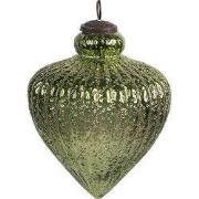 Clayre & Eef Kerstbal Ø 12x16 cm Groen Glas