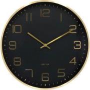 Wandklok Elegance Glow - Zwart - Ø40cm