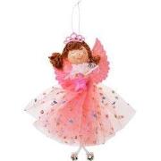 Clayre & Eef Kersthanger Engel 15 cm Roze Synthetisch
