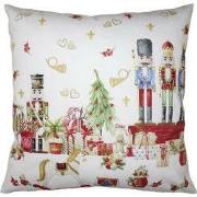 Clayre & Eef Kussenhoes Rood Wit Polyester Notenkrakers