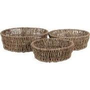 Clayre & Eef Opbergmand Set van 3 Bruin Zeegras
