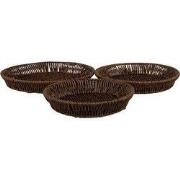Clayre & Eef Serveerschalen Set van 3 Ø 28 / Ø 25/ Ø 22 cm Bruin Kunst...