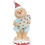 Clayre & Eef Kerstdecoratie Beeld Gingerbread man 11x8x25 cm Beige Kun...