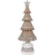 Clayre & Eef Decoratie Beeld Kerstboom Ø 16x42 cm Bruin Kunststof