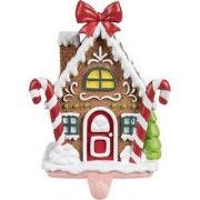 Clayre & Eef Haak Kerstsok Gingerbread house 13x11x18 cm Bruin Kunstst...