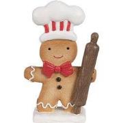 Clayre & Eef Kerstdecoratie Gingerbread man 18 cm Bruin Kunststof