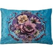 Clayre & Eef Sierkussen 70x50x6 cm Blauw Synthetisch Bloemen