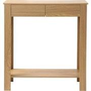 Hoge console met 2 lades in eiken decor - L79 cm