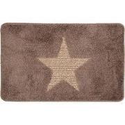 Clayre & Eef Badmat 78x48x1 cm Bruin Polyester Ster
