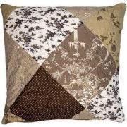 Clayre & Eef Kussenhoes 50x50 cm Bruin Polyester Bloemen