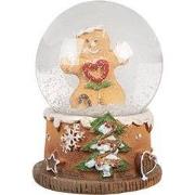 Clayre & Eef Sneeuwbol Ø 5x6 cm Bruin Glas Gingerbread man