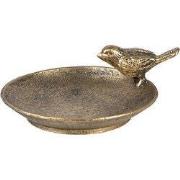 Clayre & Eef Decoratie schaal 10x9x4 cm Goudkleurig Metaal Vogel