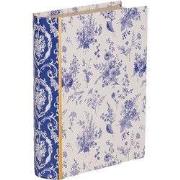 Clayre & Eef Opbergdoos Boeken 17x14x5 cm Wit Blauw Karton