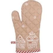 Clayre & Eef Ovenwant 18x30 cm Bruin Katoen Gingerbread house
