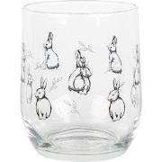 Clayre & Eef Waterglas 300 ml Transparant Glas Konijnen
