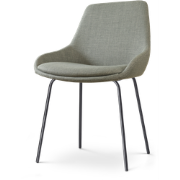 Nora-Isa eetkamerstoel saliegroen - zwart onderstel