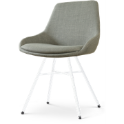 Noa-Isa eetkamerstoel saliegroen - wit onderstel