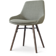 Nena-Isa eetkamerstoel saliegroen - walnoot houten onderstel