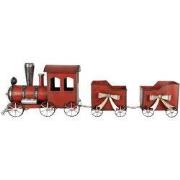 Clayre & Eef Kerstdecoratie Trein 94x18x28 cm Rood Metaal