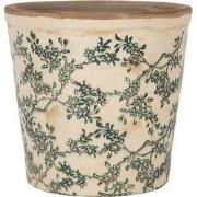 Clayre & Eef Bloempot Ø 17x16 cm Beige Keramiek Bloemen