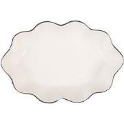 Clayre & Eef Zeepbakje 15x10x3 cm Wit Keramiek