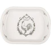 Clayre & Eef Zeepbakje 13x10x3 cm Wit Keramiek Haan