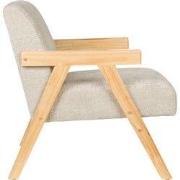 Housecraft Living Panadero Fauteuil met armleuning Hout Naturel/ Beige