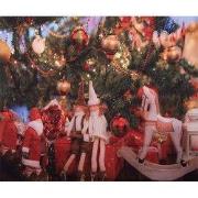 Clayre & Eef Kerst Achtergronddoek 180x210 cm Rood Textiel Kerstboom