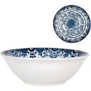 Clayre & Eef Kom 350 ml Wit Blauw Keramiek