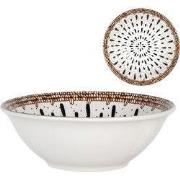 Clayre & Eef Kom 350 ml Wit Bruin Keramiek