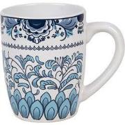 Clayre & Eef Mok 300 ml Wit Blauw Keramiek