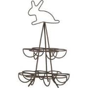 Clayre & Eef Eierhouder Ø 17x28 cm Bruin Metaal Konijn