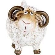 Clayre & Eef Decoratie Beeld Schaap 9x7x8 cm Wit Kunststof