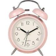 Clayre & Eef Wekker Analoog Ø 12x6x17 cm Roze Metaal