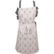 Clayre & Eef Keukenschort Kinderen 56x48 cm Beige Grijs Katoen Konijn