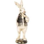 Clayre & Eef Decoratie Beeld Konijn 25 cm Beige Kunststof