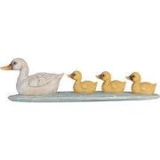 Clayre & Eef Decoratie Beeld Eend 26x6x7 cm Wit Geel Kunststof