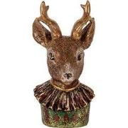Clayre & Eef Decoratie Beeld Hert 13x11x22 cm Bruin Kunststof