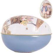 Clayre & Eef Decoratie Ei 8x13x8 cm Wit Metaal Konijn