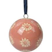 Clayre & Eef Decoratie Hanger Ø 6 cm Roze Keramiek Bloemen