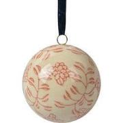 Clayre & Eef Decoratie Hanger Ø 6 cm Beige Keramiek Bloemen