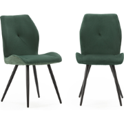 Set van 2 stoelen in stof met zwarte metalen poten L45 cm - ADAYA