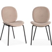 Set van 2 stoelen in stof met zwarte metalen poten L45 cm - CORI