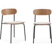 Set van 2 stoelen in stof met metalen poten L46 cm - ADRIANA