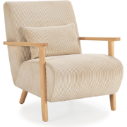 Fauteuil in stof met houten poten L70 cm - BONNIE