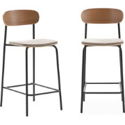 Set van 2 krukken in stof met metalen poten H66 cm - ADRIANA