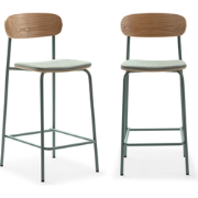 Set van 2 krukken in stof met metalen poten H66 cm - ADRIANA